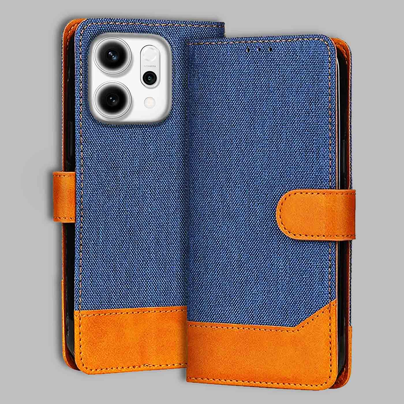 Accesorios Reno 14 5G denim flip cover – Blue – Image 1 #color_