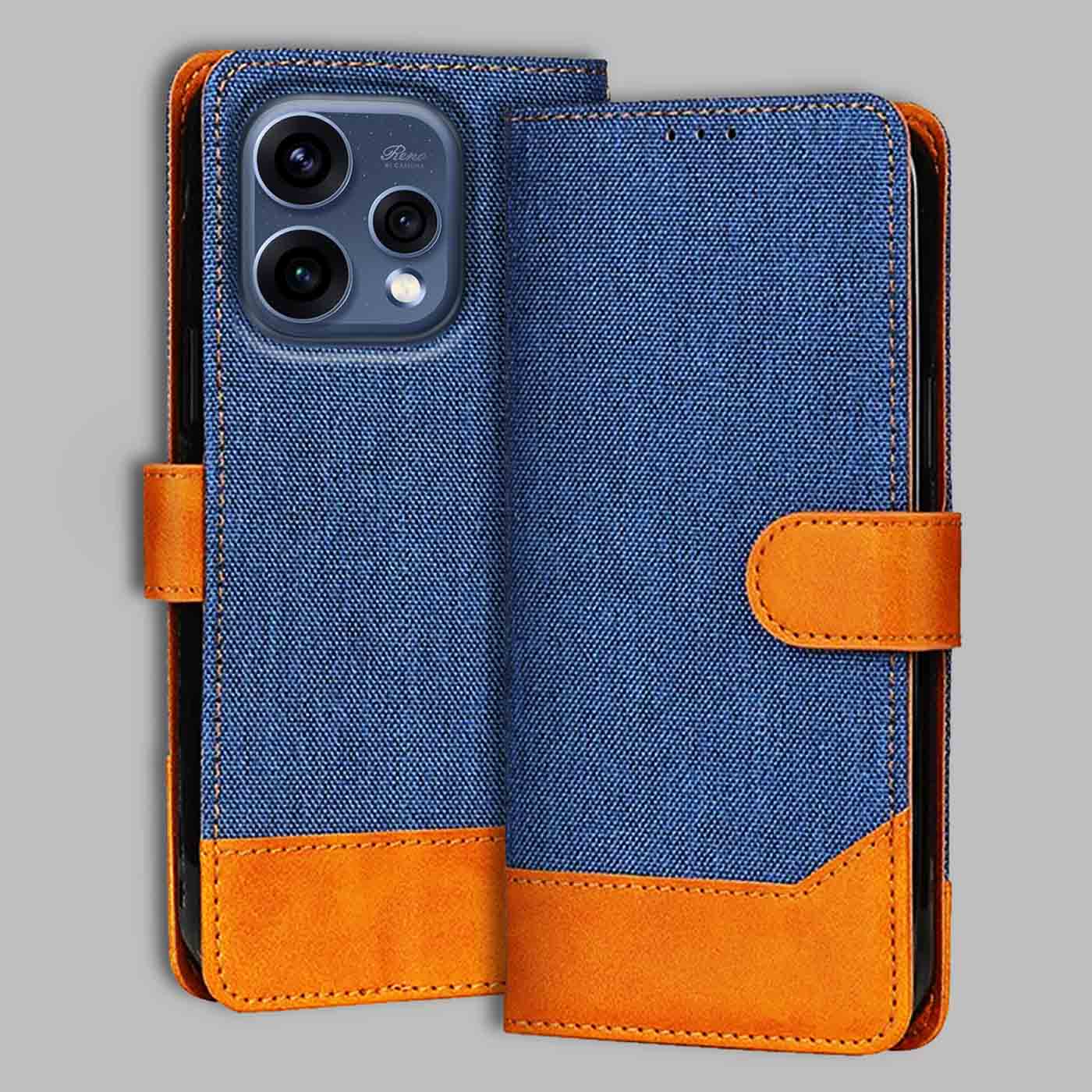 Accesorios Reno 15 5G denim flip cover – Blue – Image 1 #color_