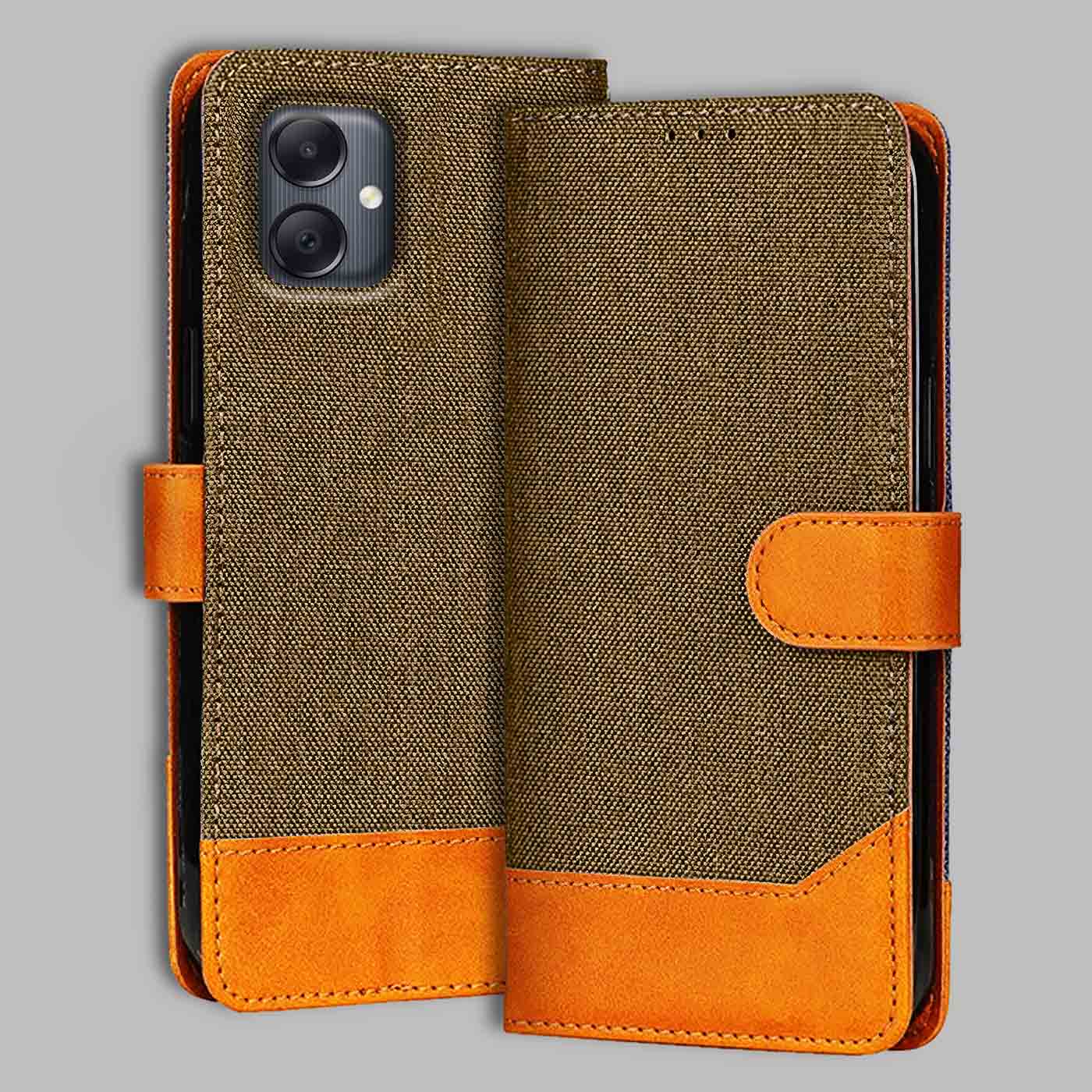 Accesorios Samsung A05 denim flip cover – Dark Brown – Image 1 #color_dark b