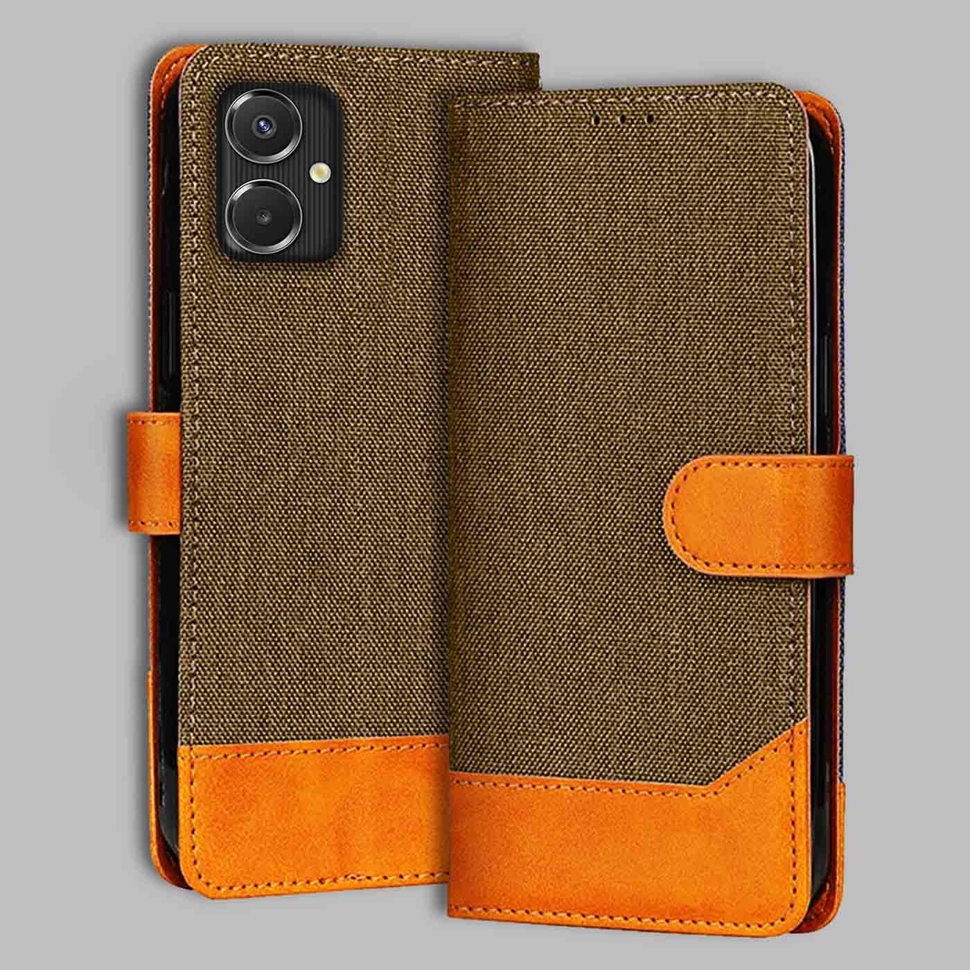 Accesorios Samsung A06 denim flip cover – Dark Brown – Image 1 #color_dark b