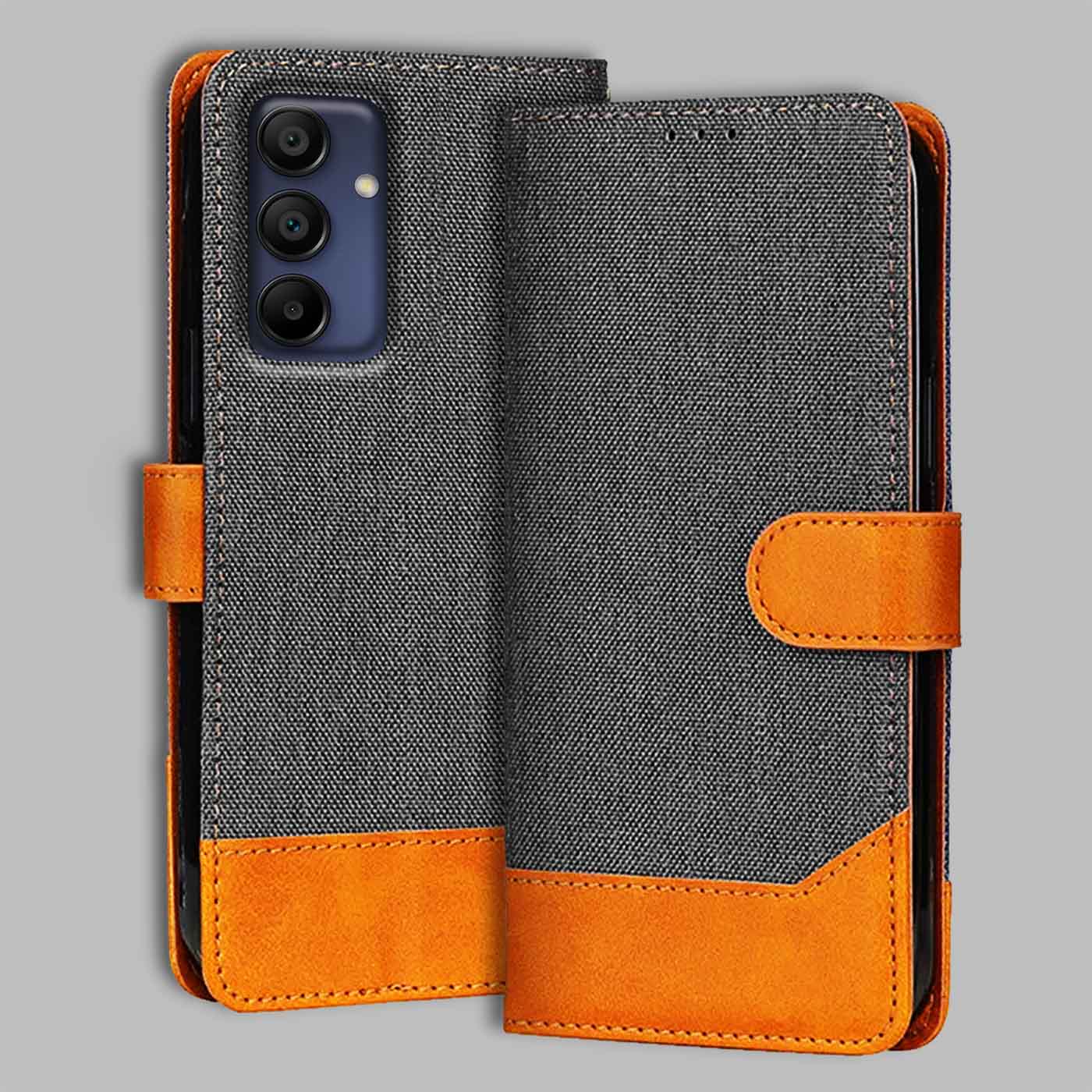Accesorios Samsung A15 5G denim flip cover – Grey – Image 1 #color_