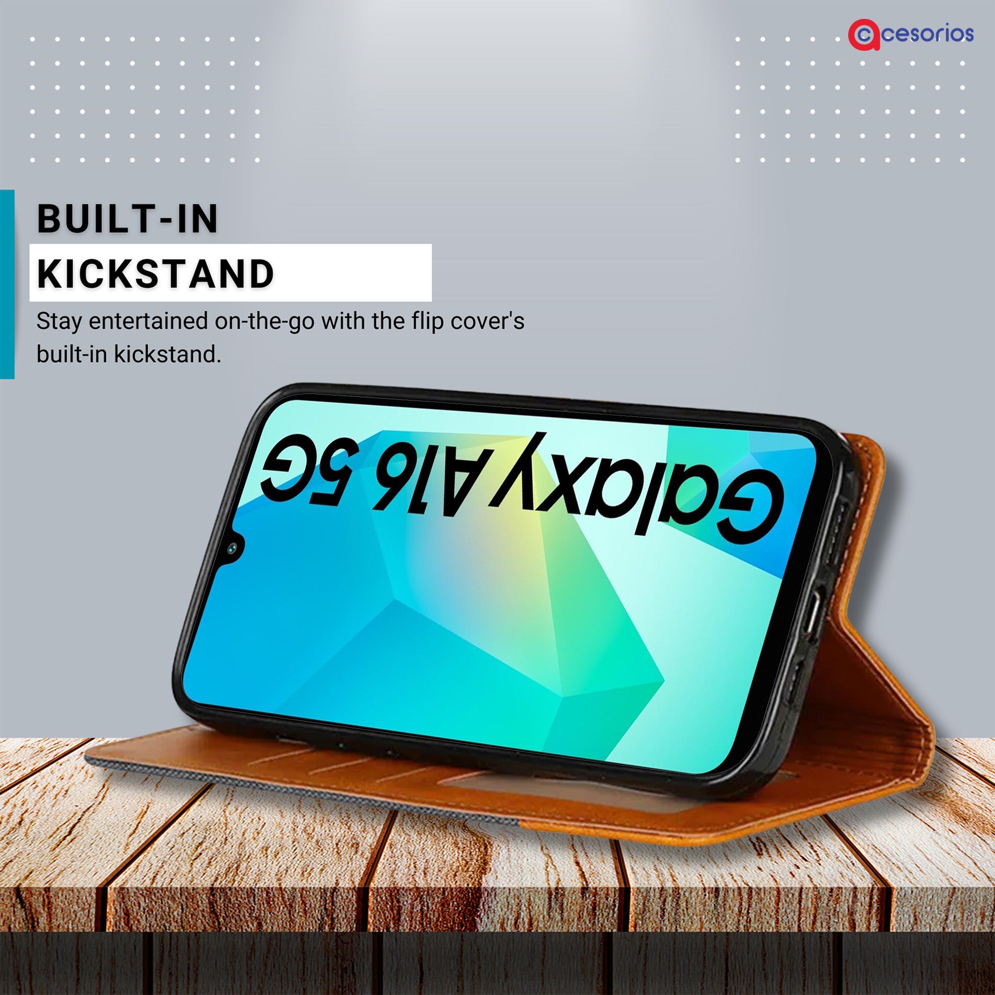Accesorios Samsung A16 5G denim flip cover – Grey – Image 4 #color_grey
