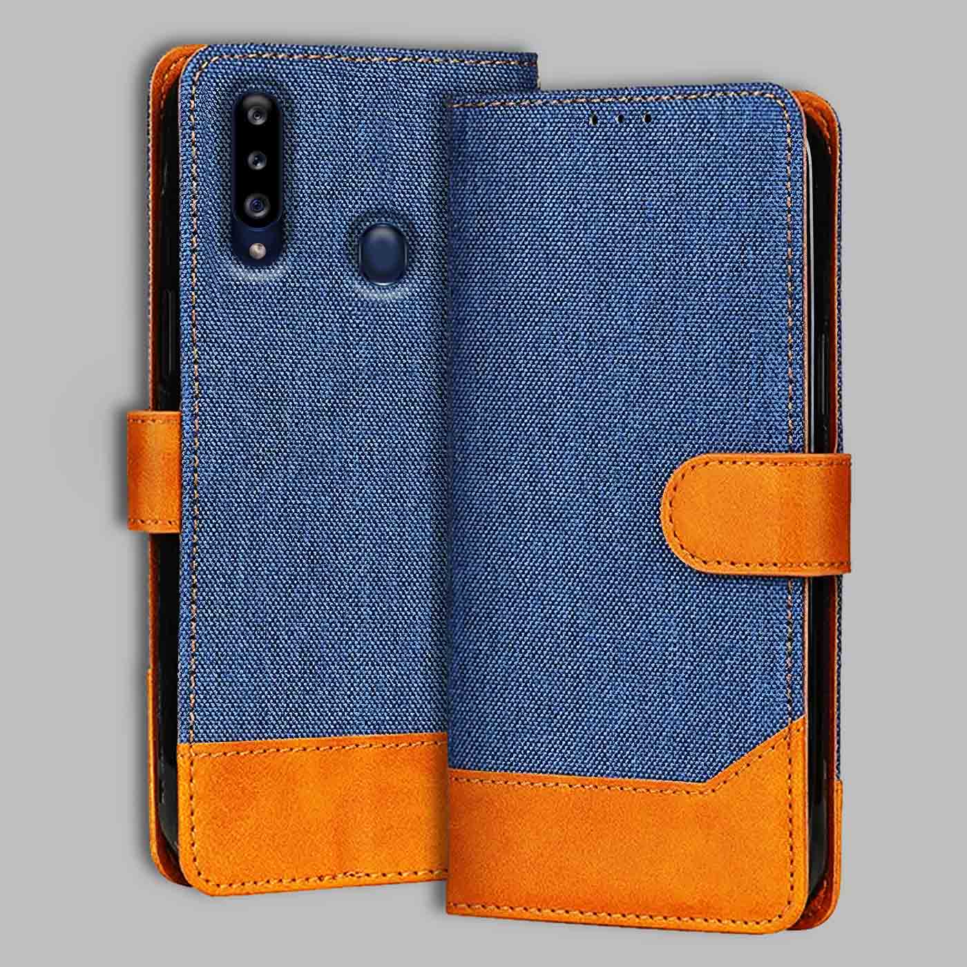 Accesorios Samsung A20S denim flip cover – Blue – Image 1 #color_