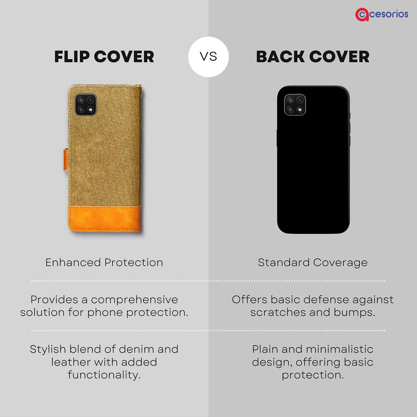 Accesorios Samsung A22 5G denim flip cover – Light Brown – Image 8 #color_light b