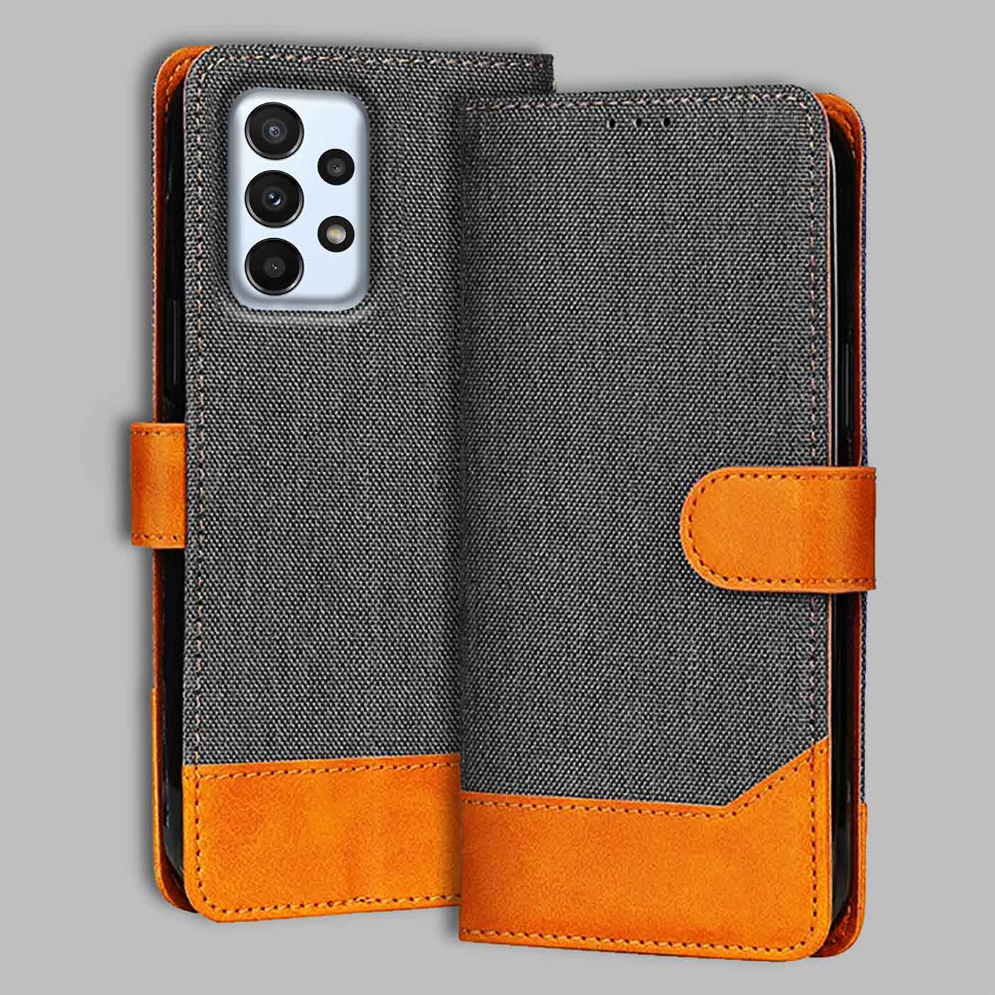 Accesorios Samsung A23 5G denim flip cover – Grey – Image 1 #color_