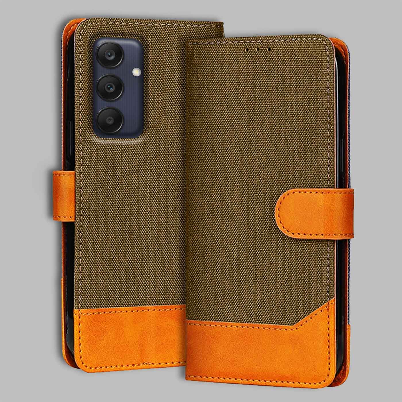 Accesorios Samsung A25 5G denim flip cover – Dark Brown – Image 1 #color_dark b