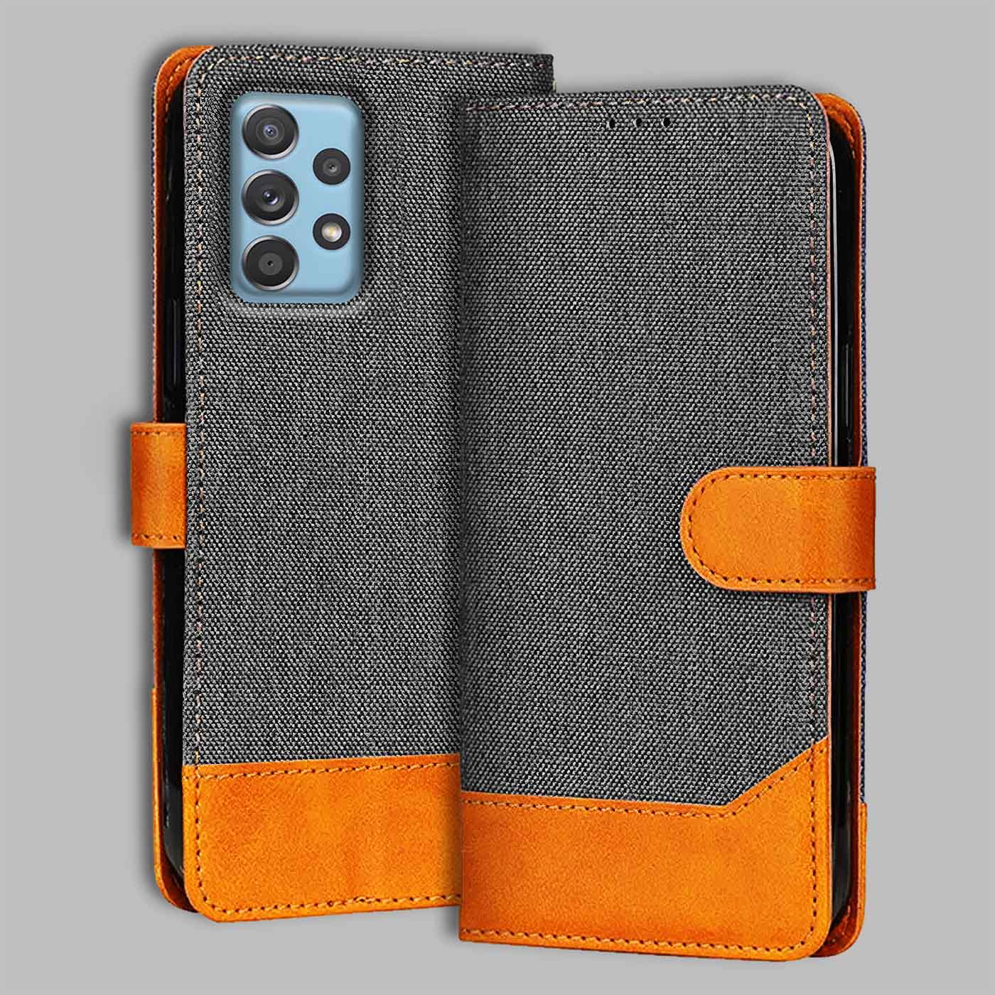 Accesorios Samsung A52 denim flip cover – Grey – Image 1 #color_