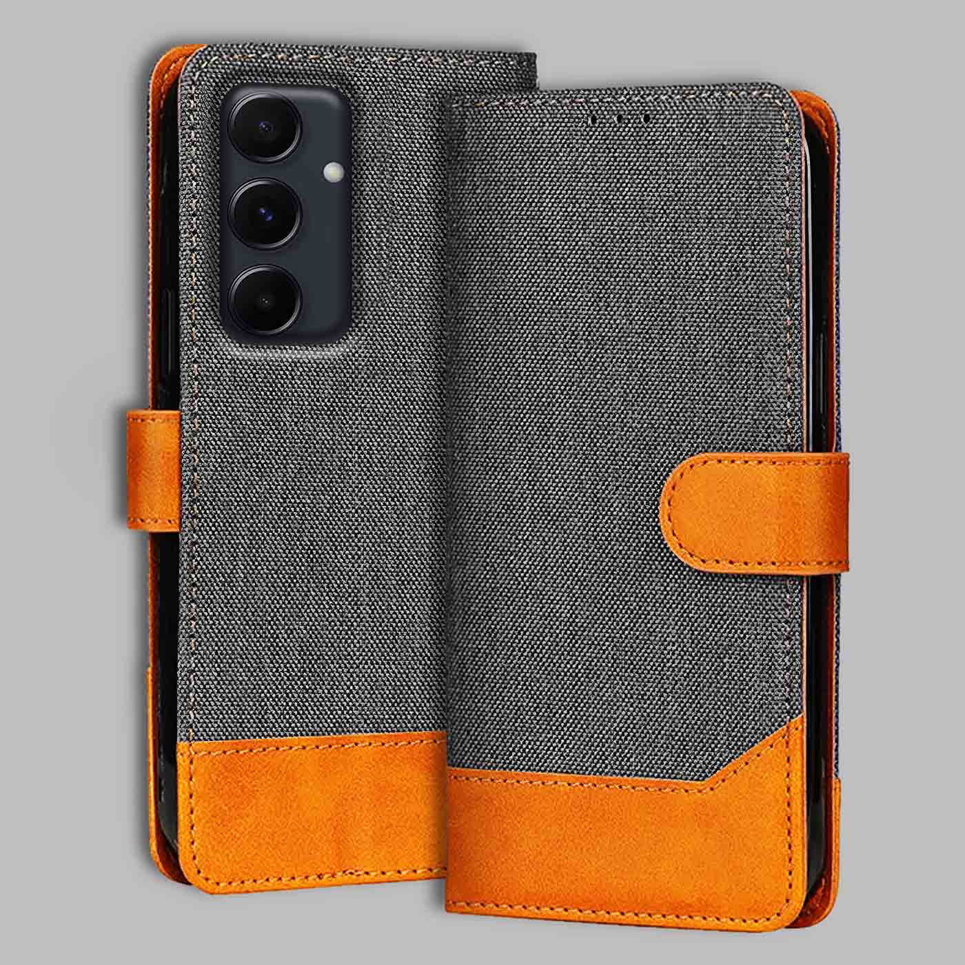 Accesorios Samsung A55 5G denim flip cover – Grey – Image 1 #color_