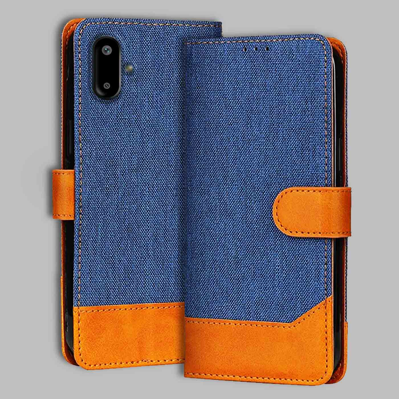 Accesorios Samsung F06 5G denim flip cover – Blue – Image 1 #color_