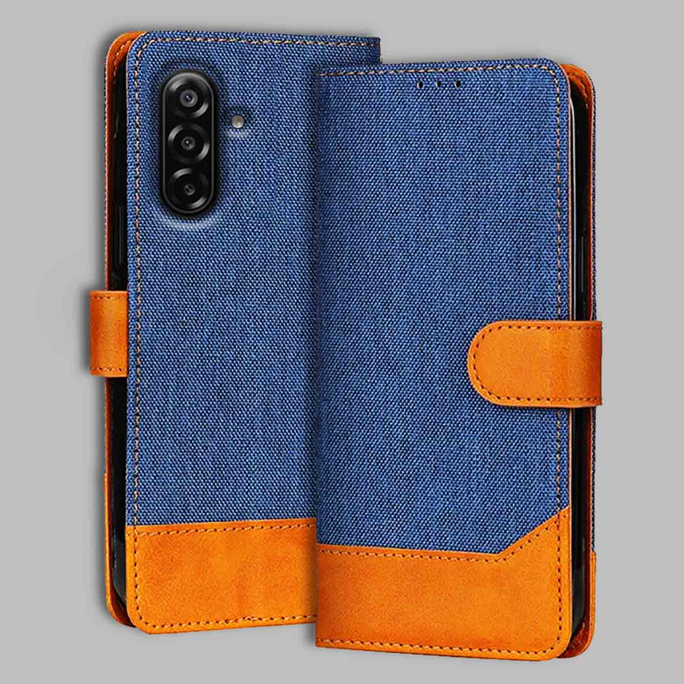 Accesorios Samsung F17 5G denim flip cover – Blue – Image 1 #color_