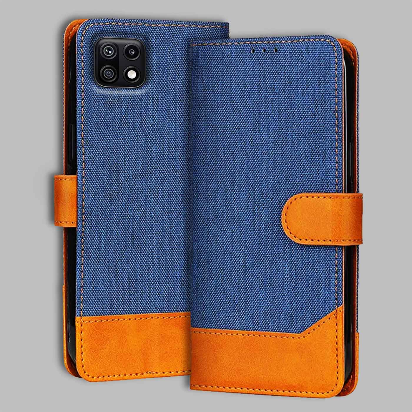Accesorios Samsung F42 5G denim flip cover – Blue – Image 1 #color_
