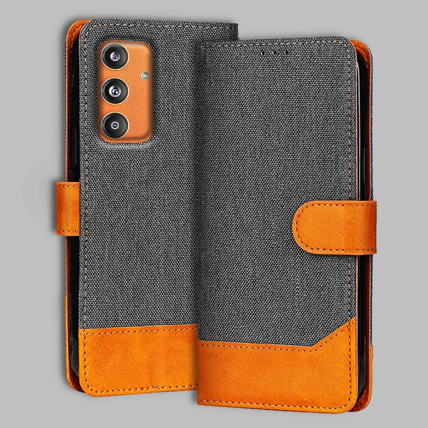 Accesorios Samsung F55 5G denim flip cover – Grey – Image 1 #color_