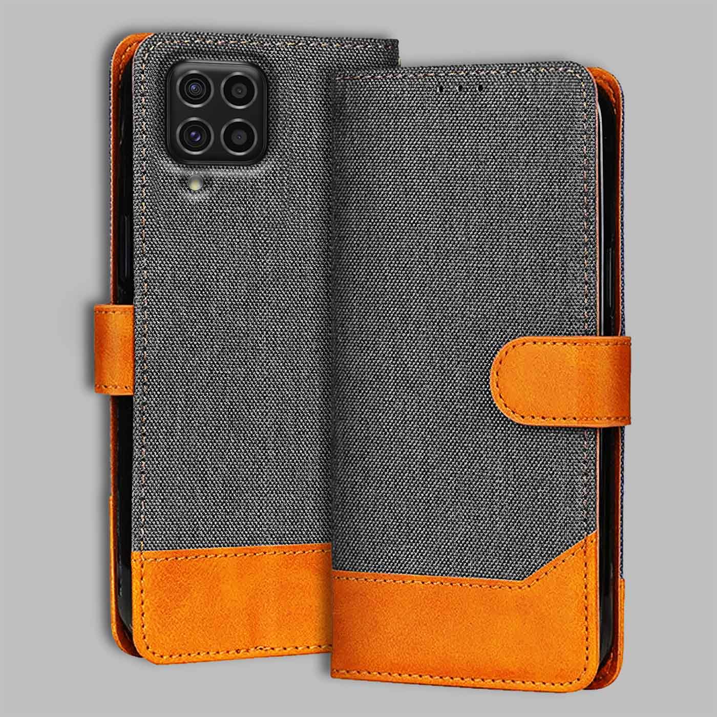 Accesorios Samsung F62 denim flip cover – Grey – Image 1 #color_