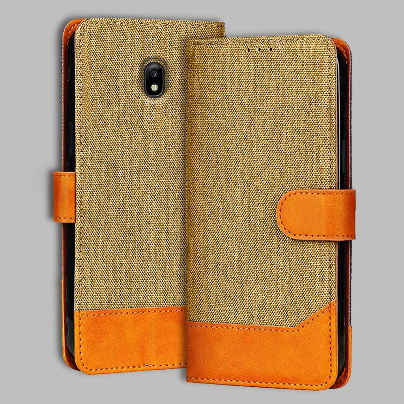 Accesorios Samsung J7 Pro denim flip cover – Light Brown – Image 1 #color_light b