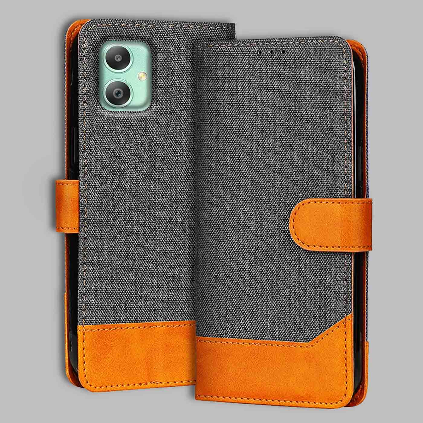 Accesorios Samsung M05 denim flip cover – Grey – Image 1 #color_