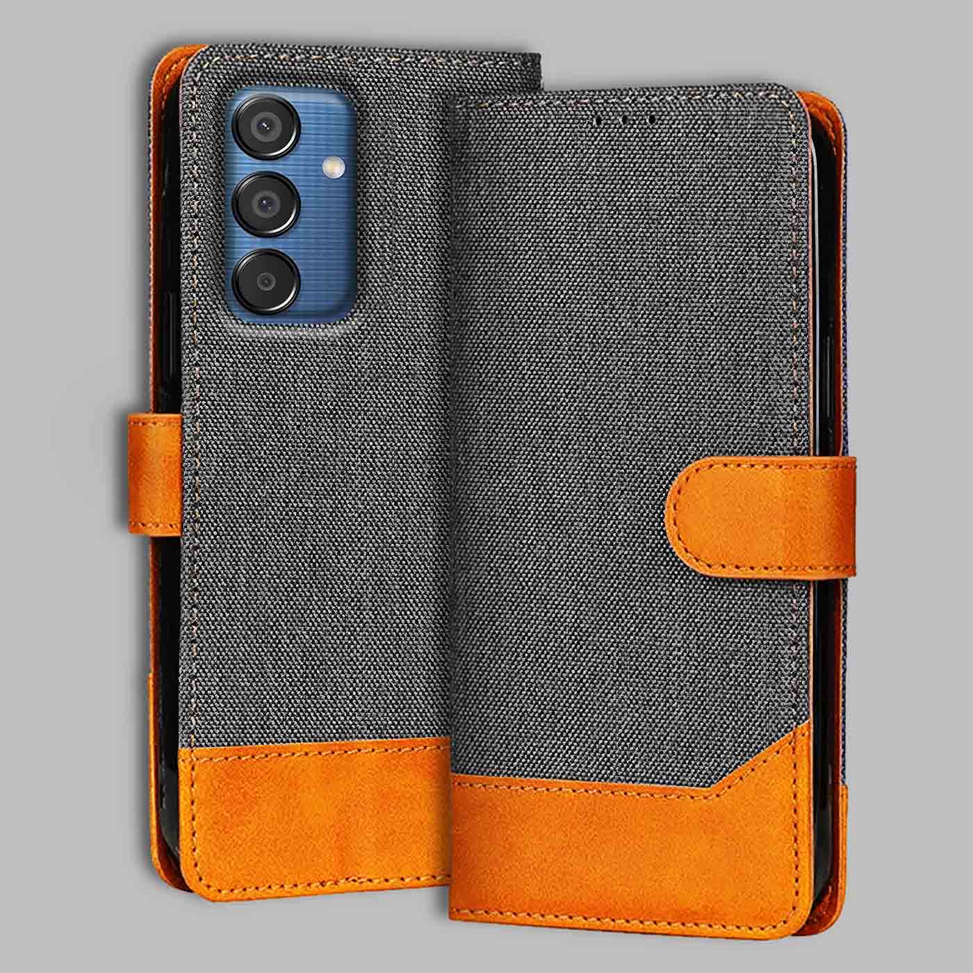 Accesorios Samsung M15 Prime 5G denim flip cover – Grey – Image 1 #color_