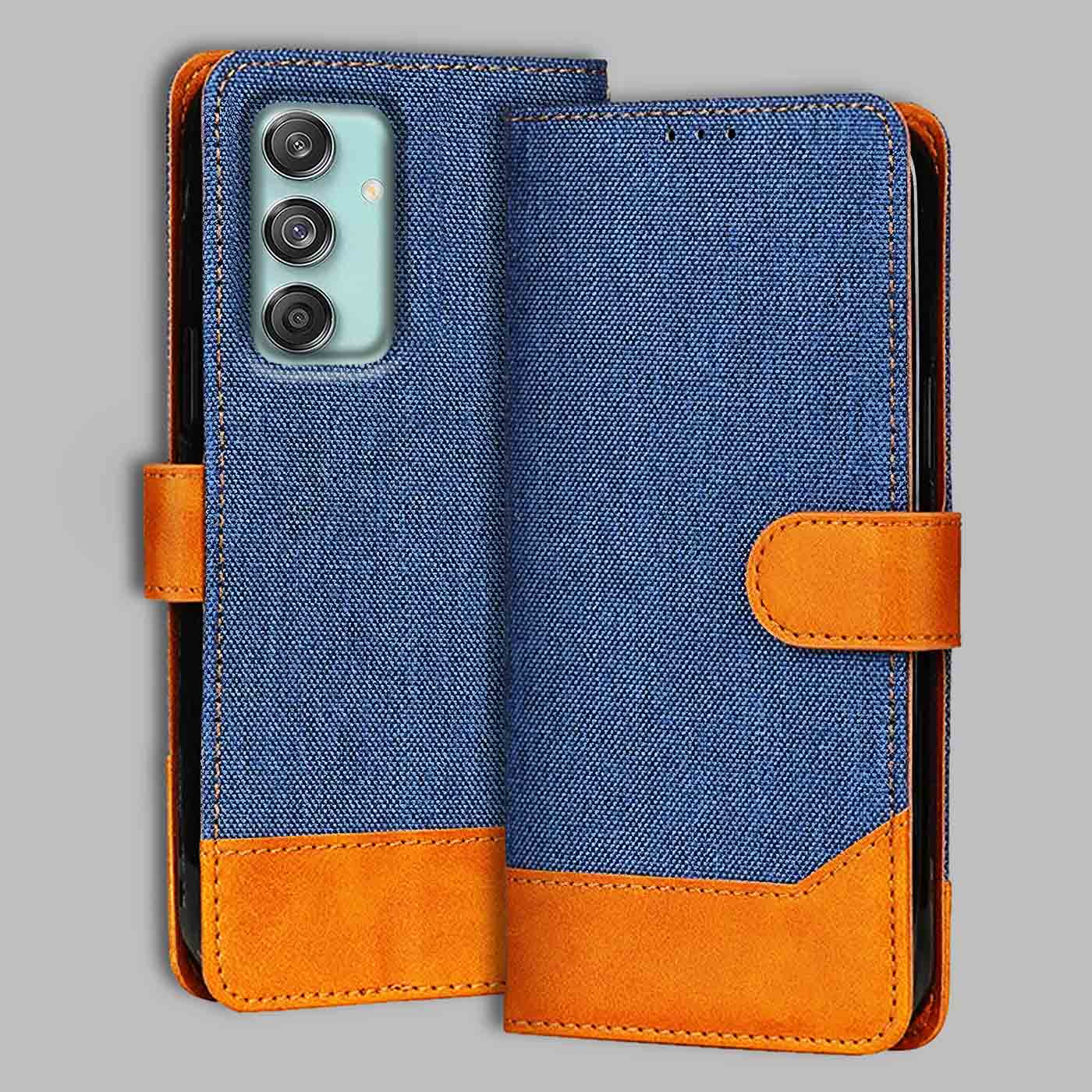Accesorios Samsung M55 5G denim flip cover – Blue – Image 1 #color_