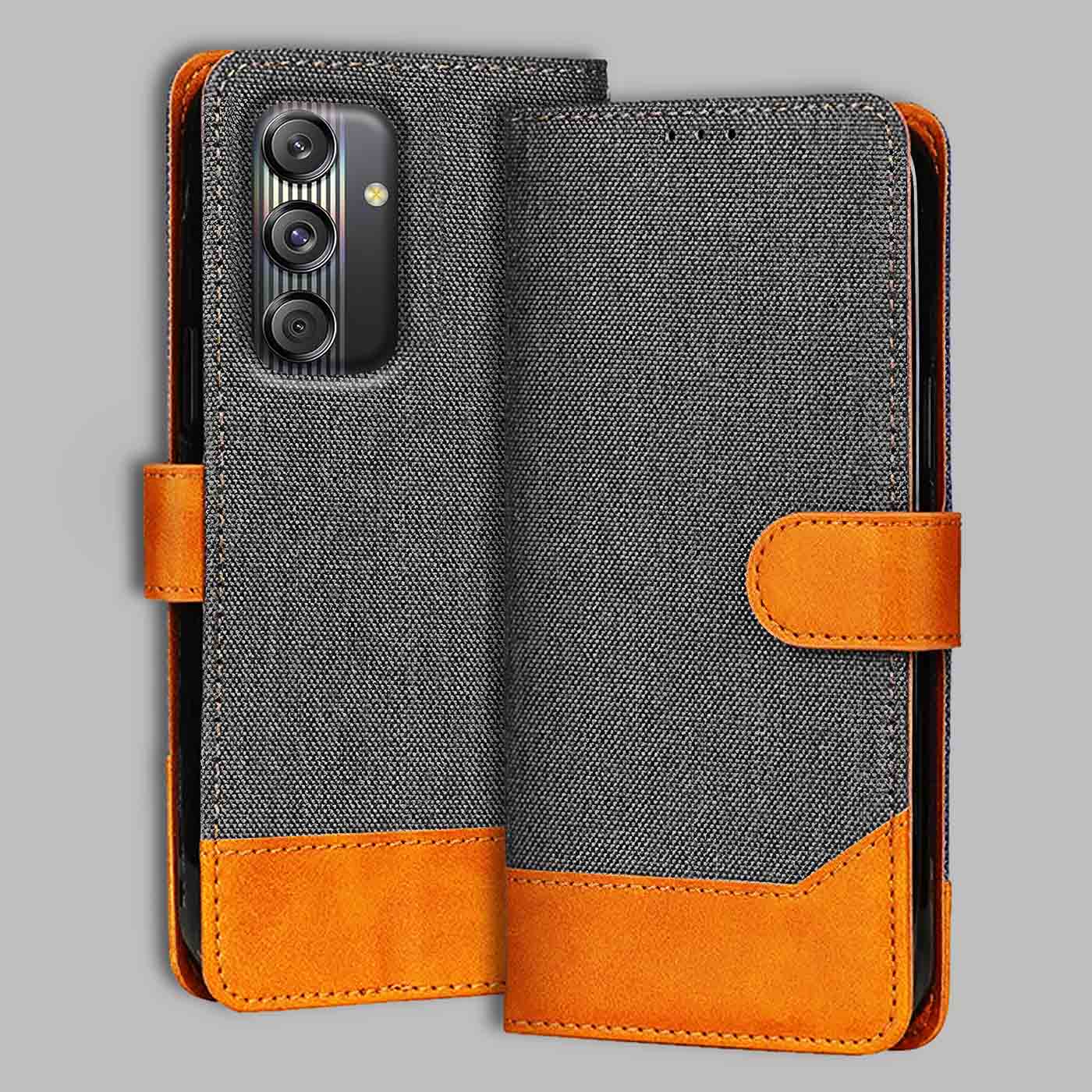 Accesorios Samsung M55S 5G denim flip cover – Grey – Image 1 #color_