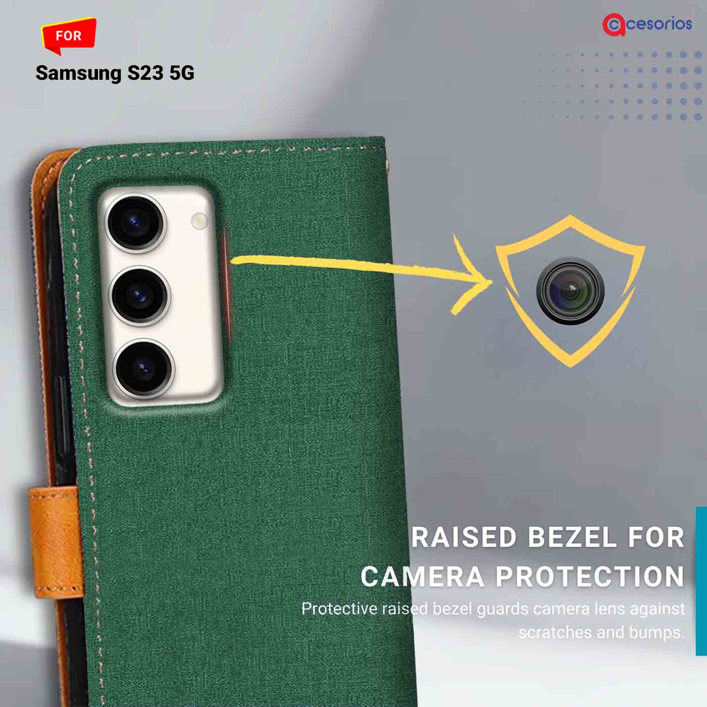 Canvas & Suede back panel — Samsung S23 5G in Green mobile case