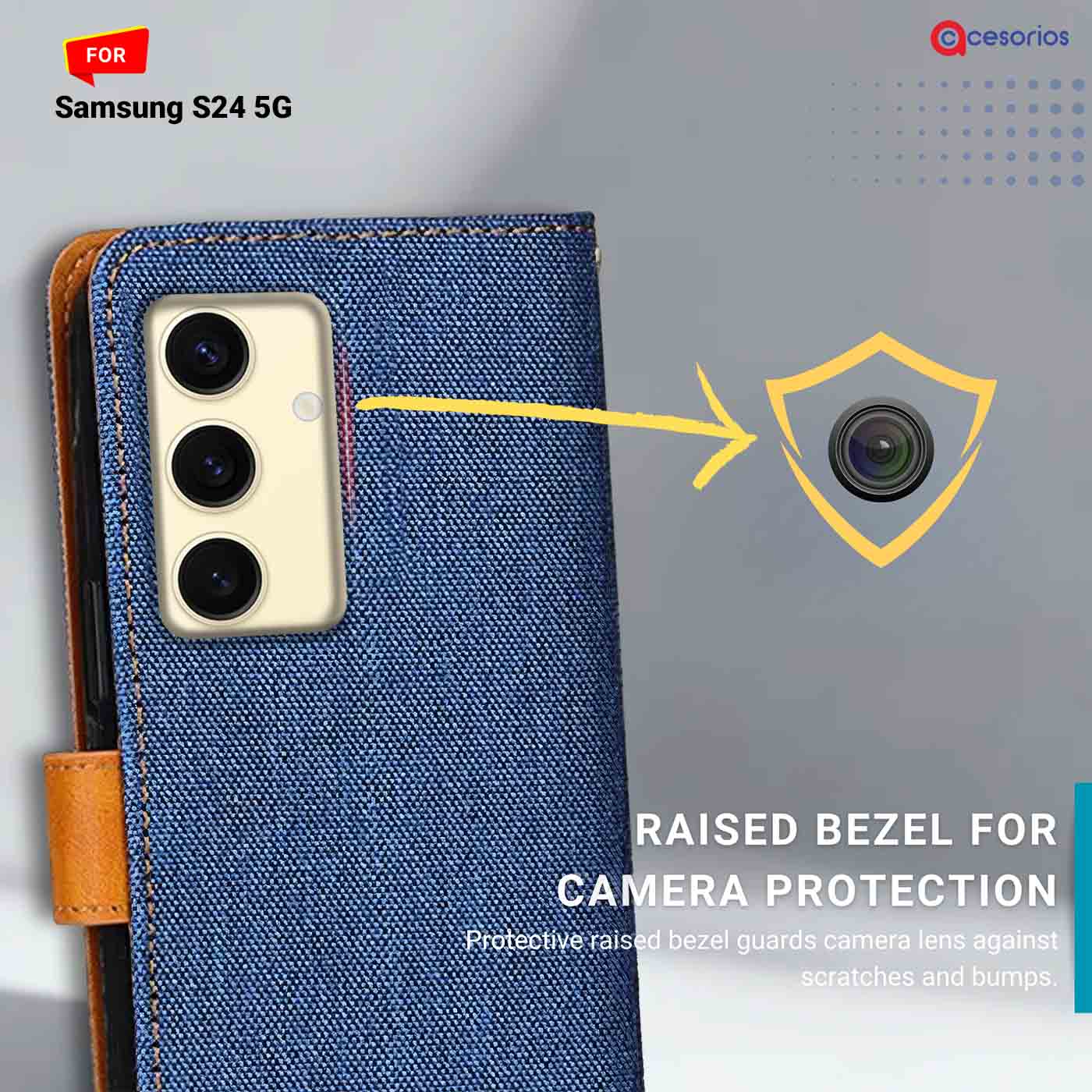 Accesorios Samsung S24 5G denim flip cover – Blue – Image 2 #color_