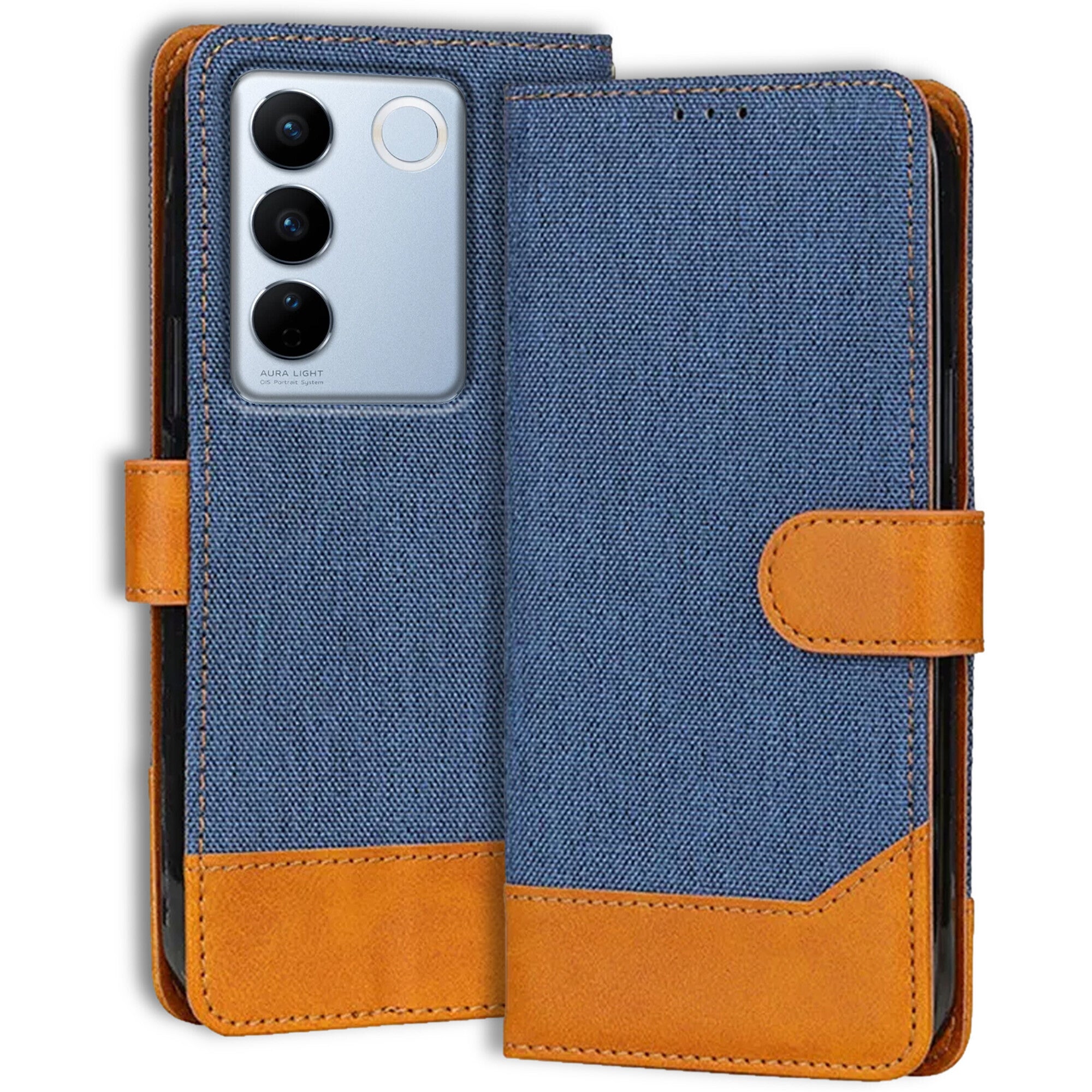 Accesorios Vivo V27 Pro 5G denim flip cover – Blue – Image 1 #color_blue