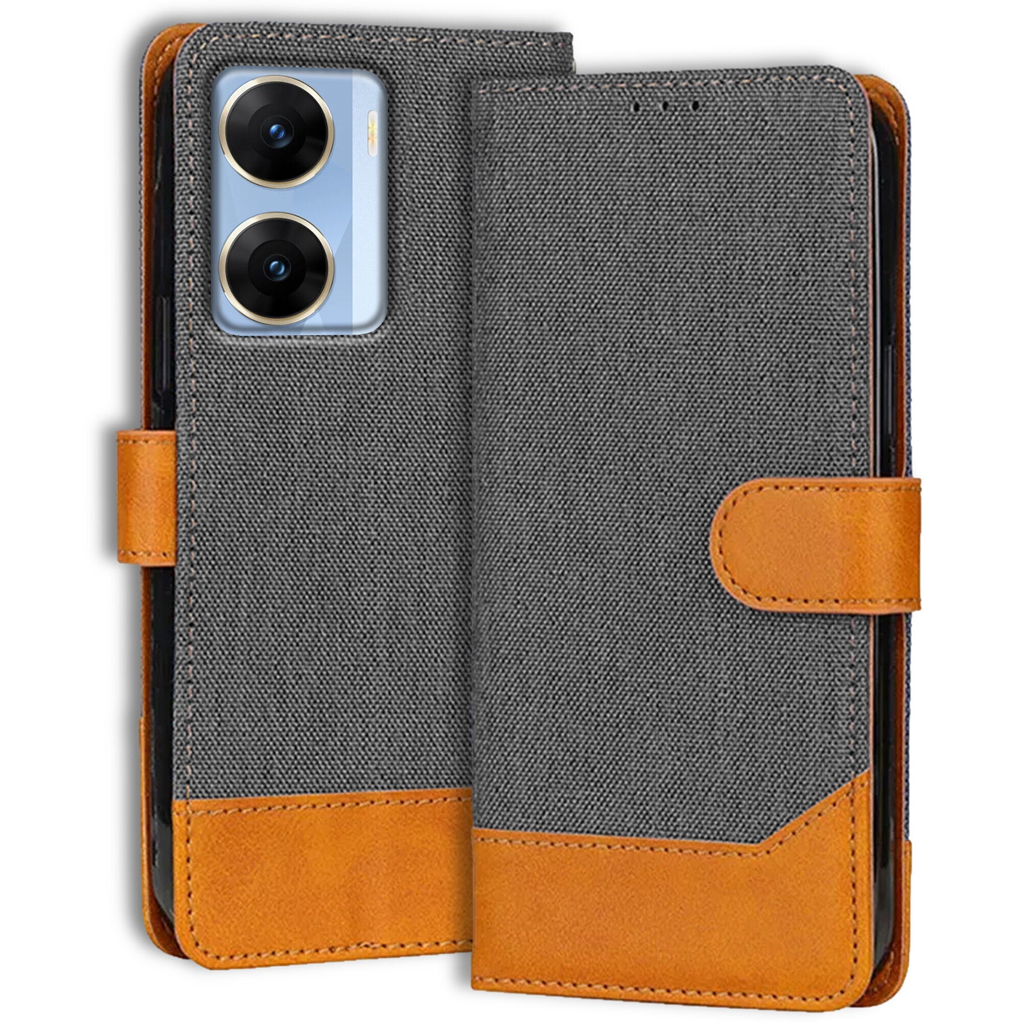 Accesorios Vivo V29E denim flip cover – Grey – Image 1 #color_grey