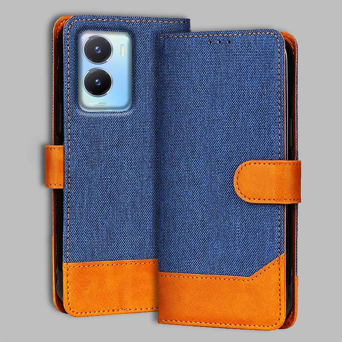 Accesorios Vivo T2X 5G denim flip cover – Blue – Image 1 #color_