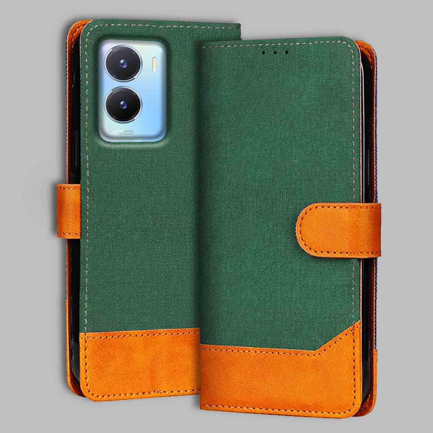 Accesorios Vivo T2X 5G denim flip cover – Green – Image 1 #color_g