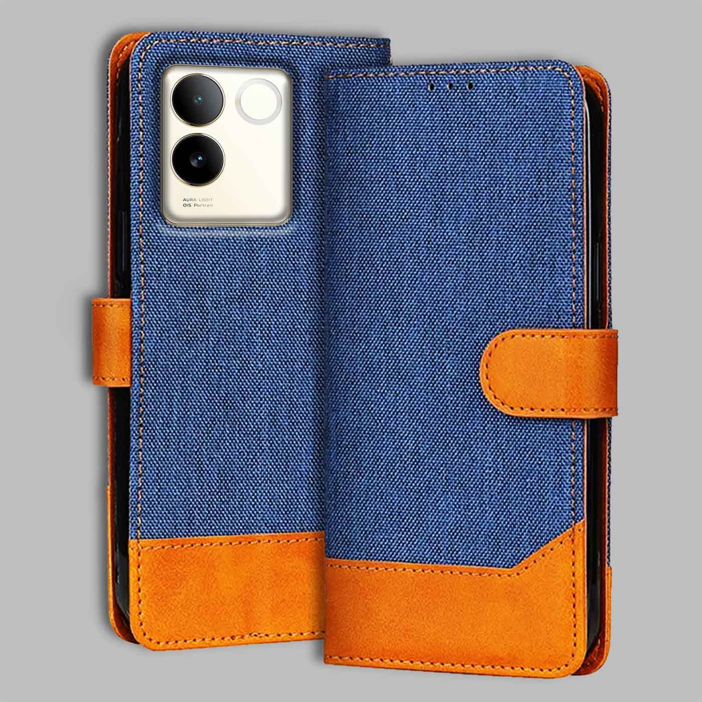 Accesorios Vivo T2 Pro 5G denim flip cover – Blue – Image 1 #color_