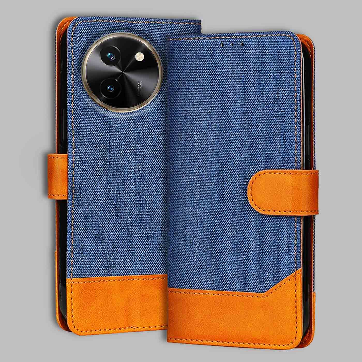Accesorios Vivo T3X 5G denim flip cover – Blue – Image 1 #color_