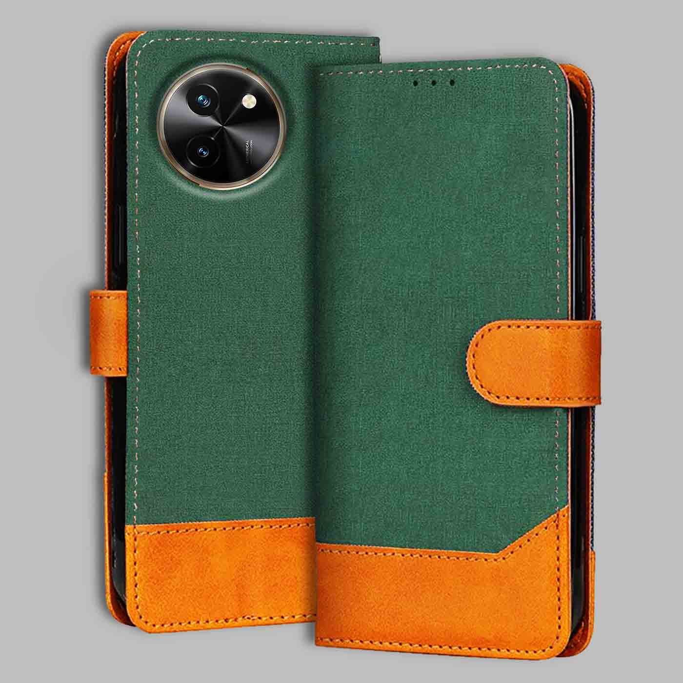 Accesorios Vivo T3X 5G denim flip cover – Green – Image 1 #color_g