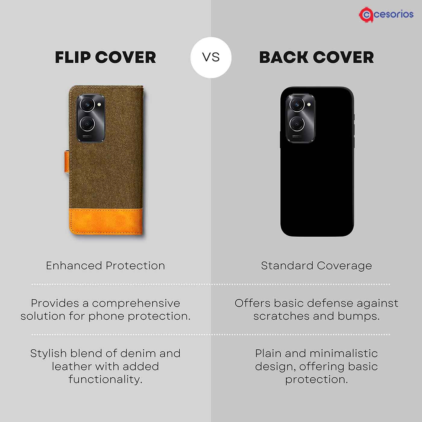 Accesorios Vivo T3 Lite 5G denim flip cover – Dark Brown – Image 8 #color_dark b