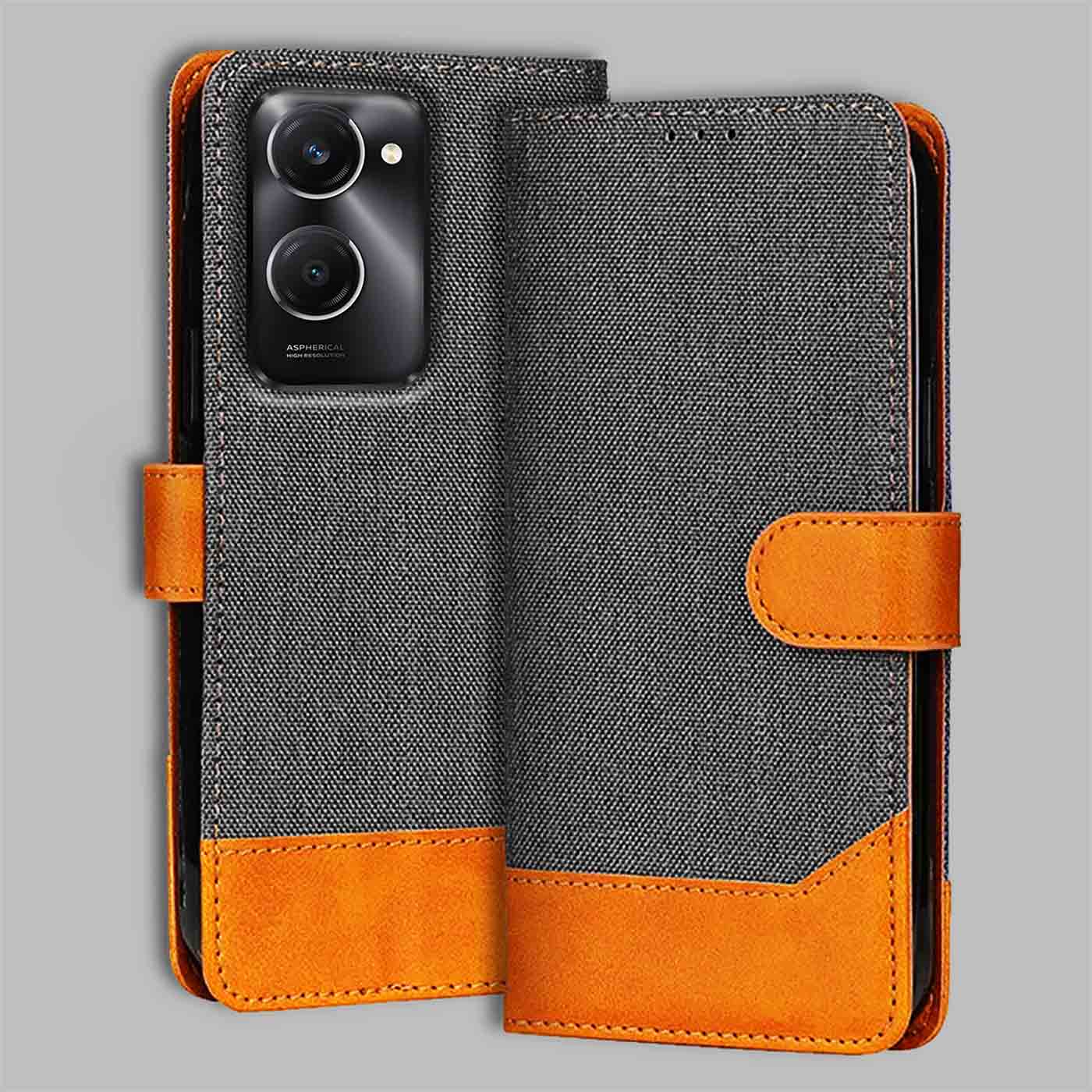 Accesorios Vivo T3 Lite 5G denim flip cover – Grey – Image 1 #color_