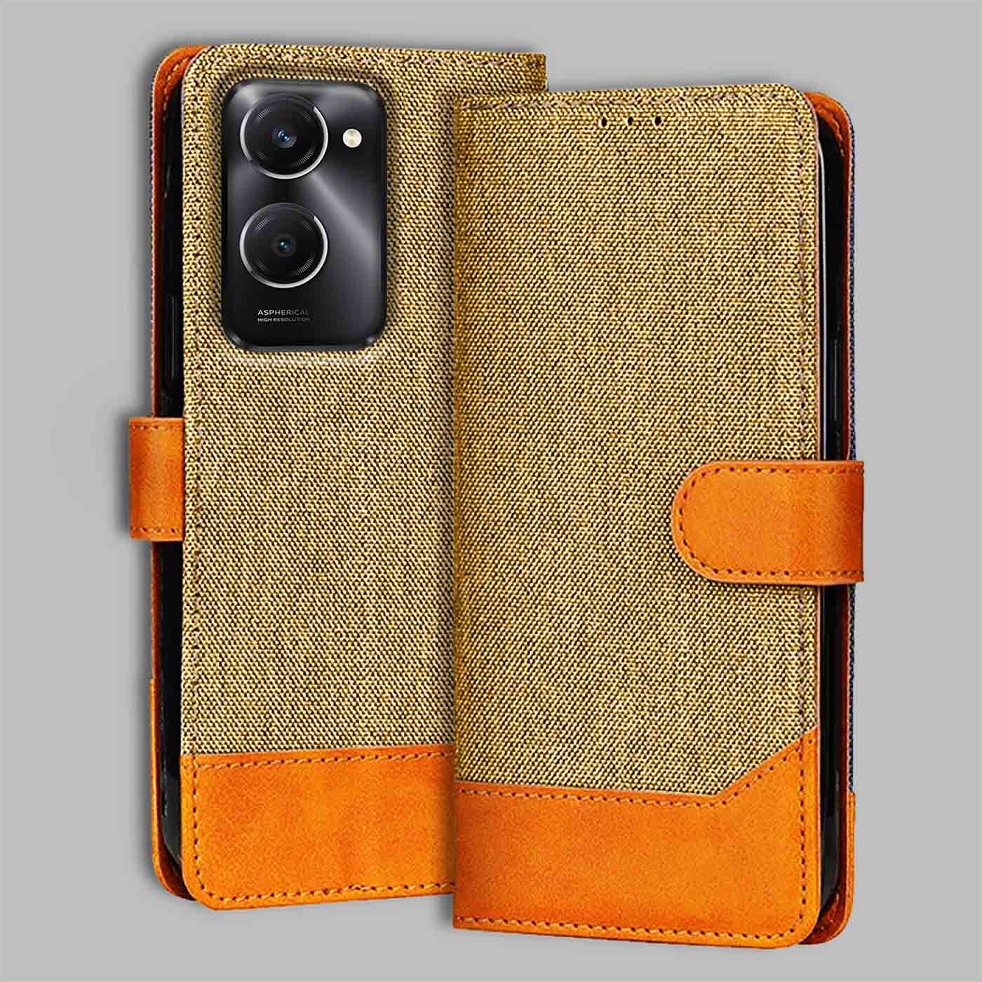 Accesorios Vivo T3 Lite 5G denim flip cover – Light Brown – Image 1 #color_light b