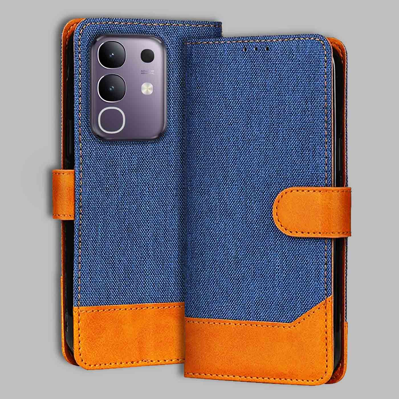Accesorios Vivo T4X 5G denim flip cover – Blue – Image 1 #color_