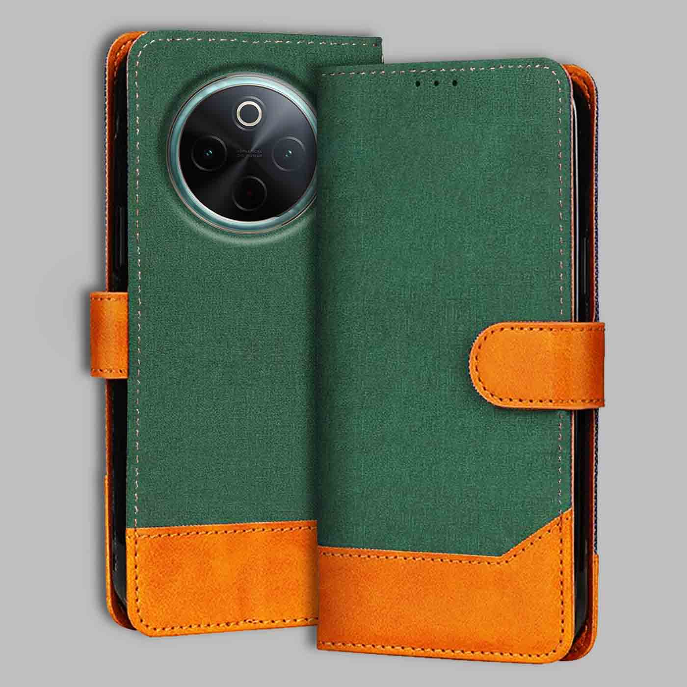 Accesorios Vivo T4 5G denim flip cover – Green – Image 1 #color_g