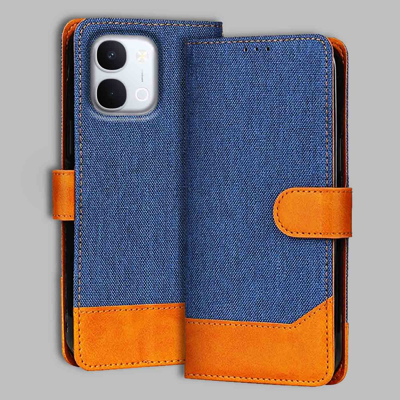 Accesorios Vivo T5X 5G denim flip cover – Blue – Image 1 #color_