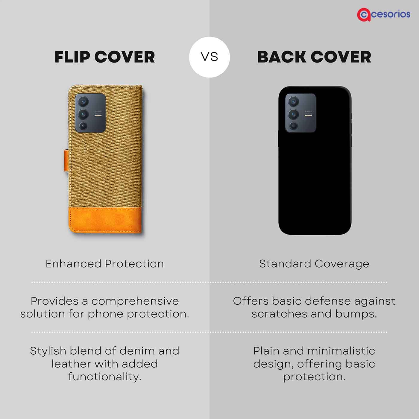 Accesorios Vivo V23 5G denim flip cover – Light Brown – Image 8 #color_light b