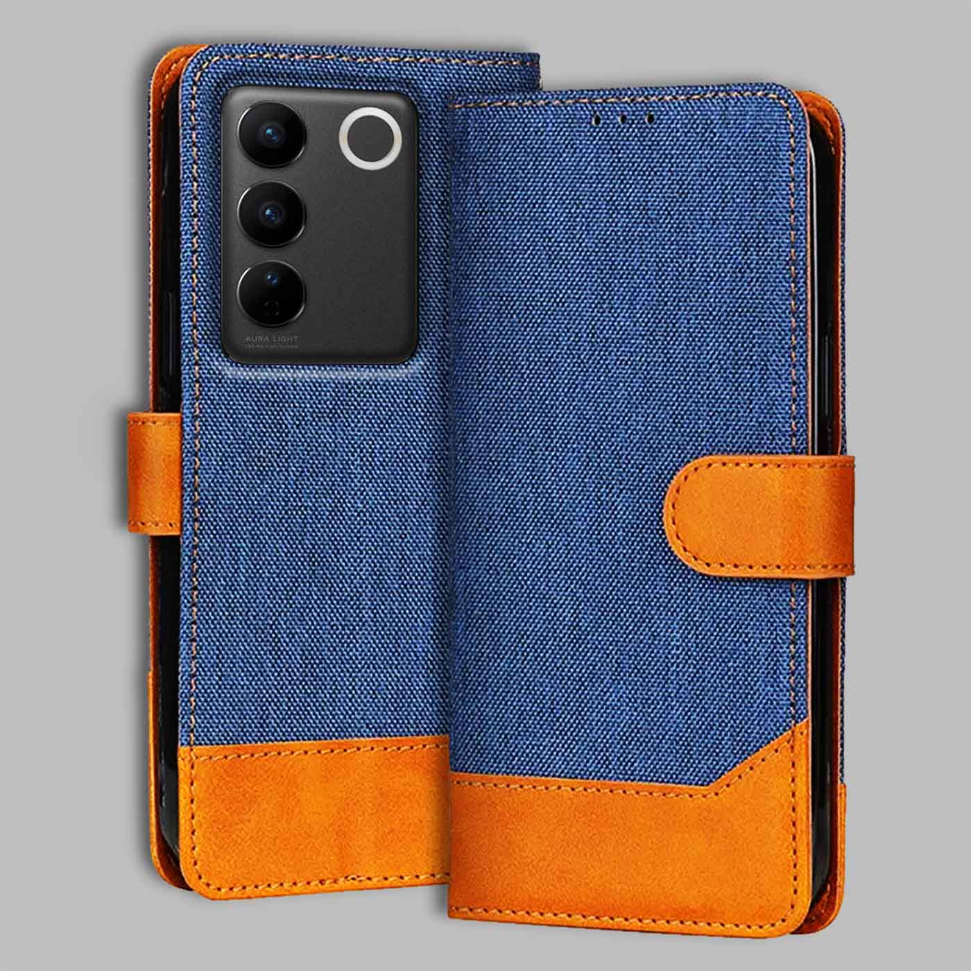 Accesorios Vivo V27 5G denim flip cover – Blue – Image 1 #color_