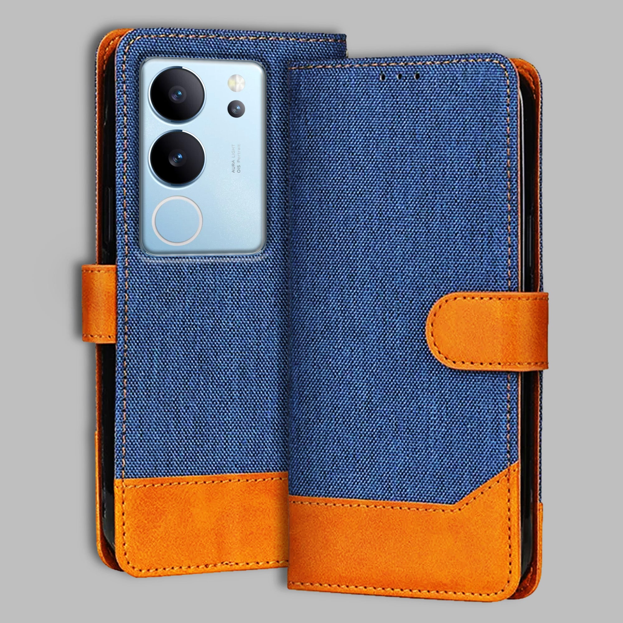 Accesorios Vivo V29 Pro denim flip cover – Blue – Image 1 #color_