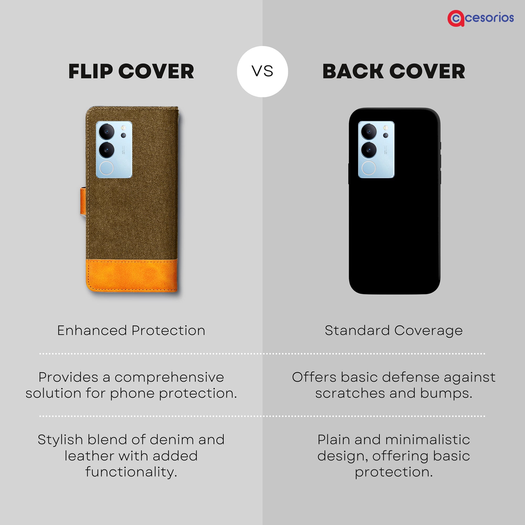 Accesorios Vivo V29 Pro denim flip cover – Dark Brown – Image 8 #color_dark b