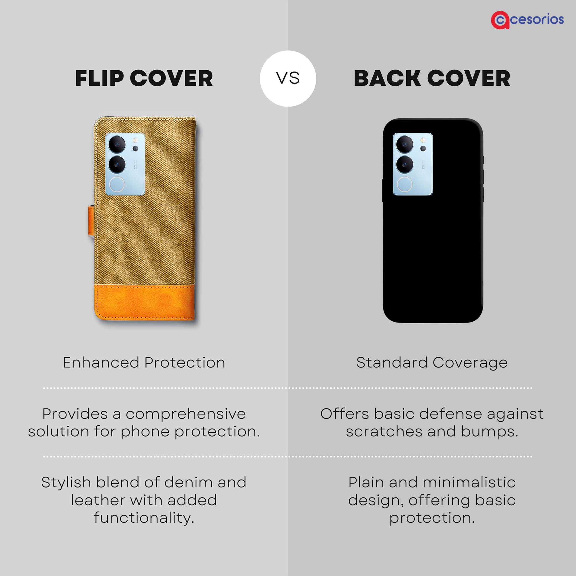 Accesorios Vivo V29 Pro denim flip cover – Light Brown – Image 8 #color_light b