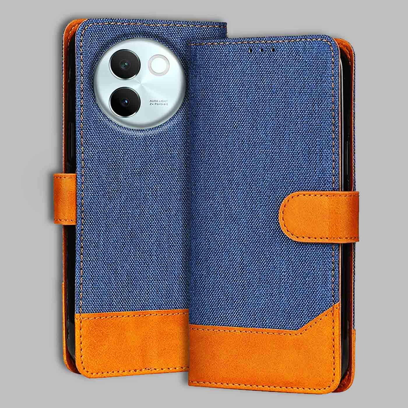 Accesorios Vivo V30E denim flip cover – Blue – Image 1 #color_