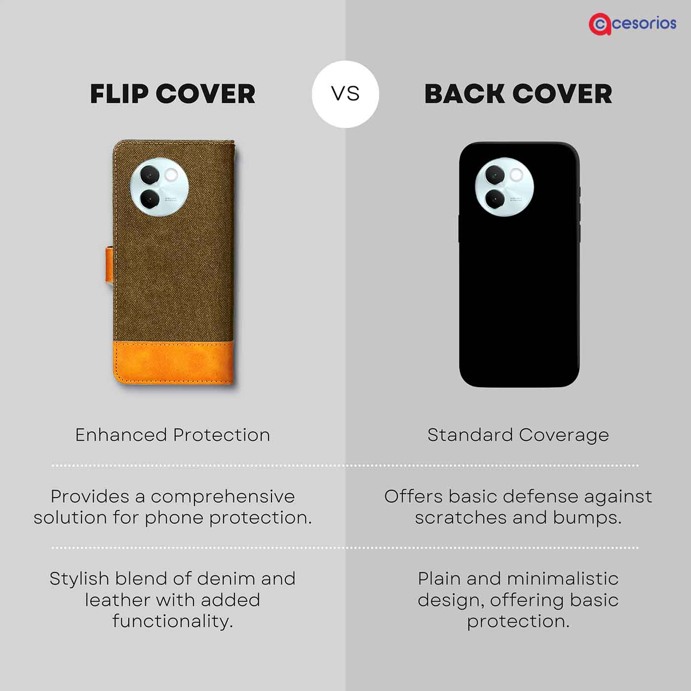 Accesorios Vivo V30E denim flip cover – Dark Brown – Image 8 #color_dark b