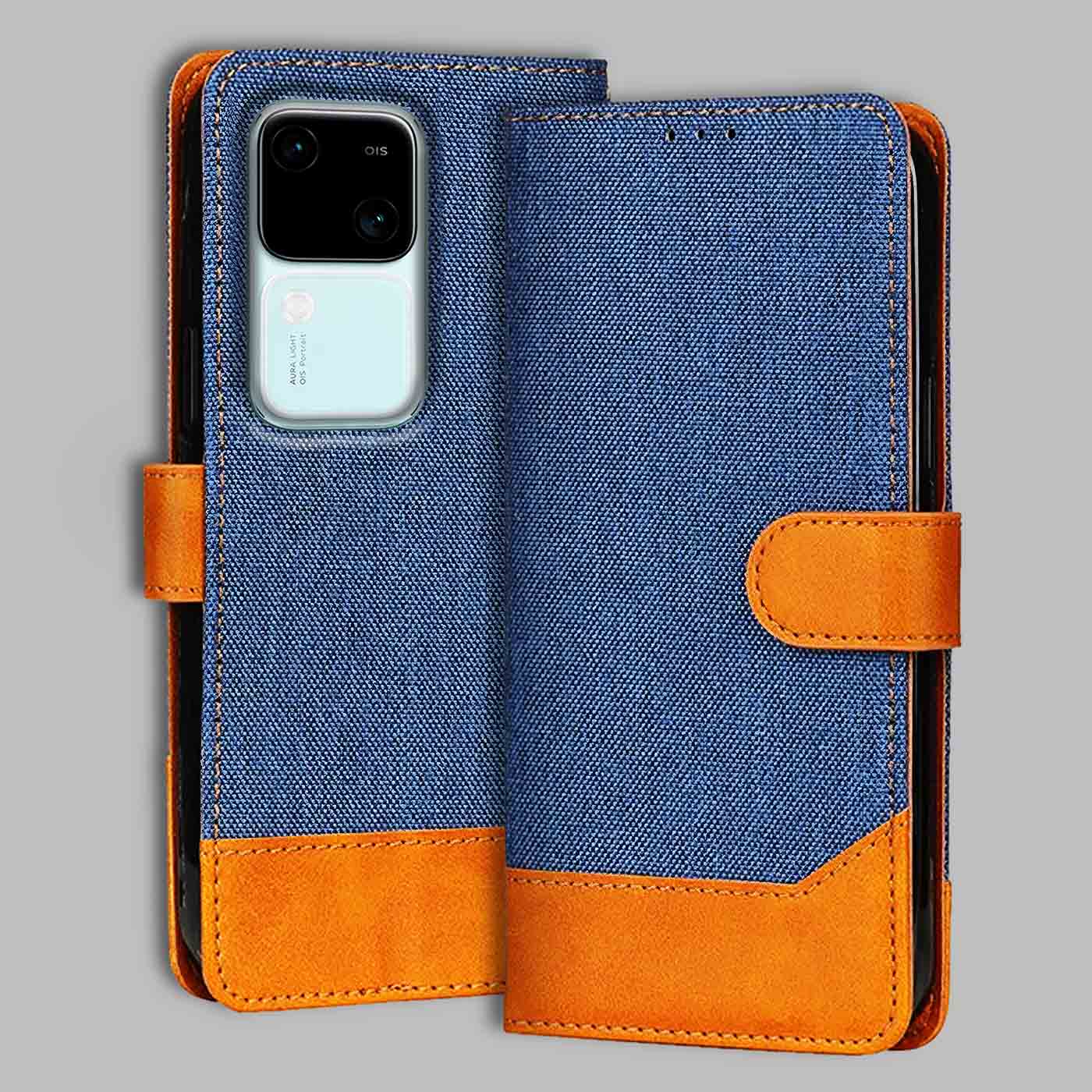 Accesorios Vivo V30 5G denim flip cover – Blue – Image 1 #color_