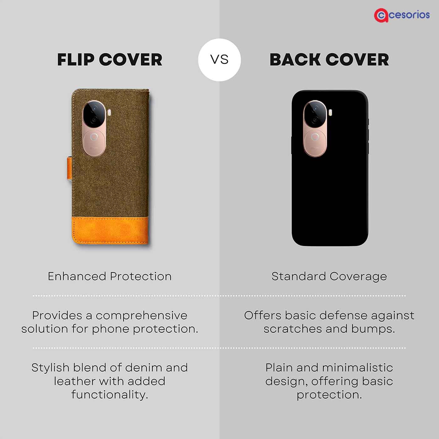 Accesorios Vivo V40E denim flip cover – Dark Brown – Image 8 #color_dark b