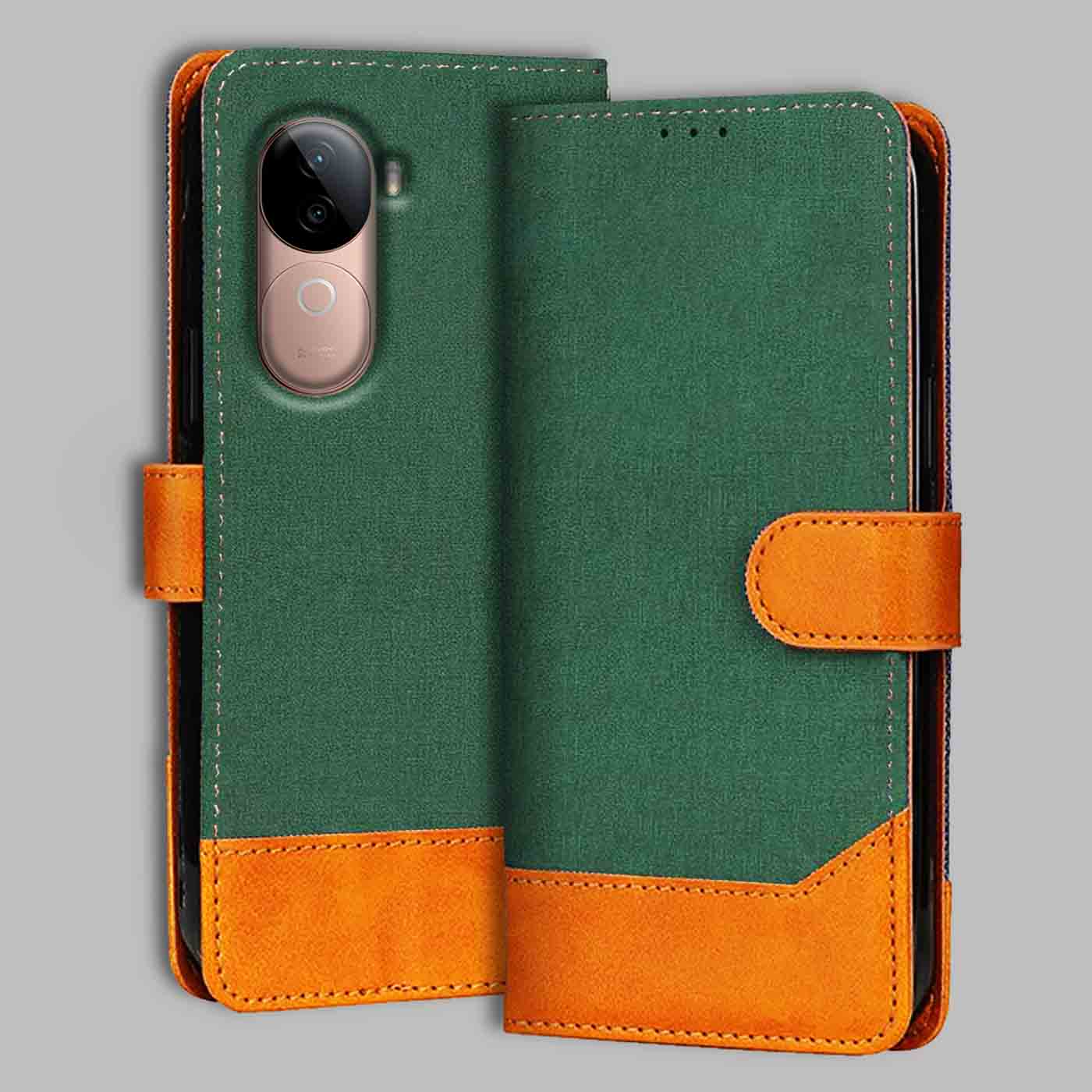 Accesorios Vivo V40E denim flip cover – Green – Image 1 #color_g