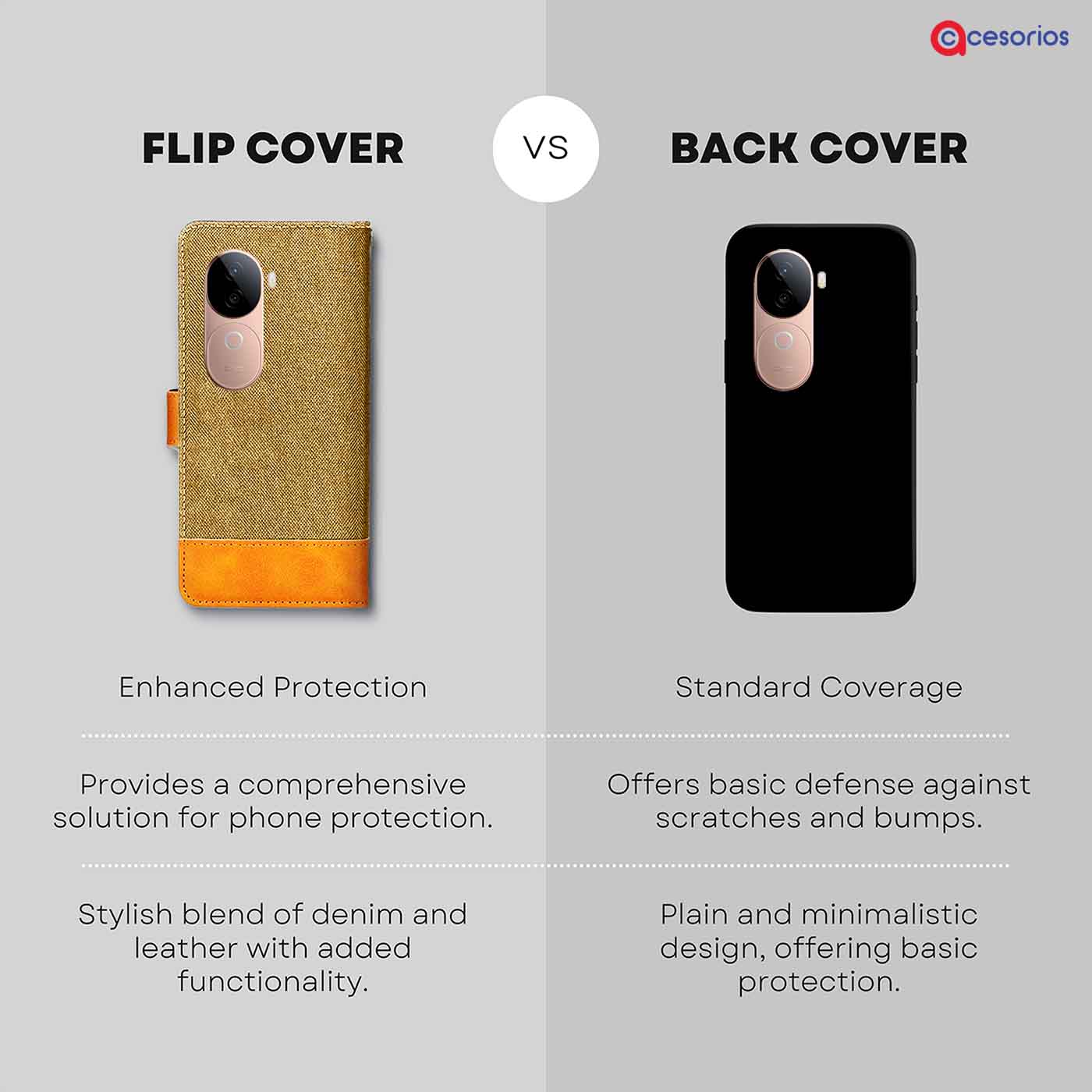 Accesorios Vivo V40E denim flip cover – Light Brown – Image 8 #color_light b