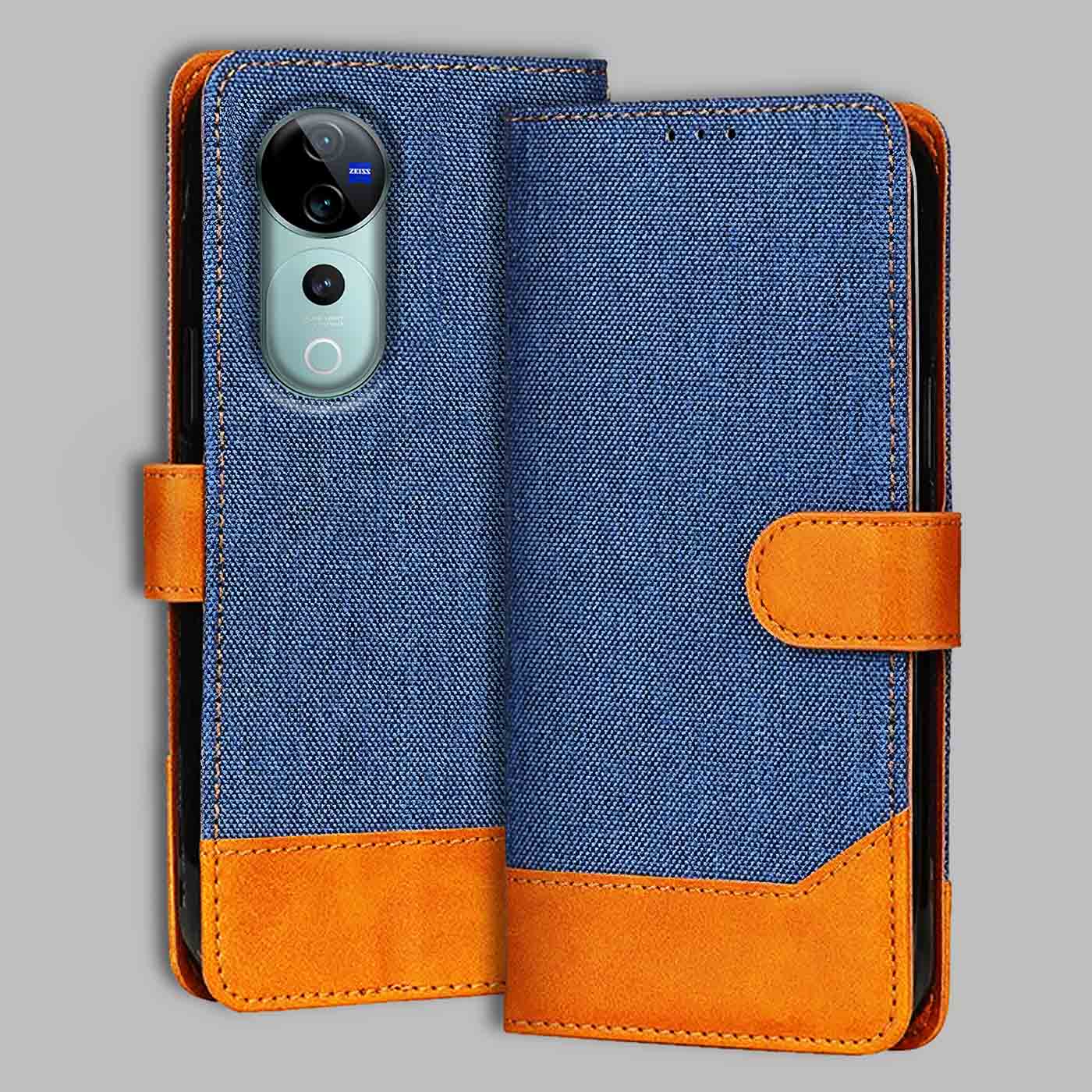 Accesorios Vivo V40 Pro denim flip cover – Blue – Image 1 #color_