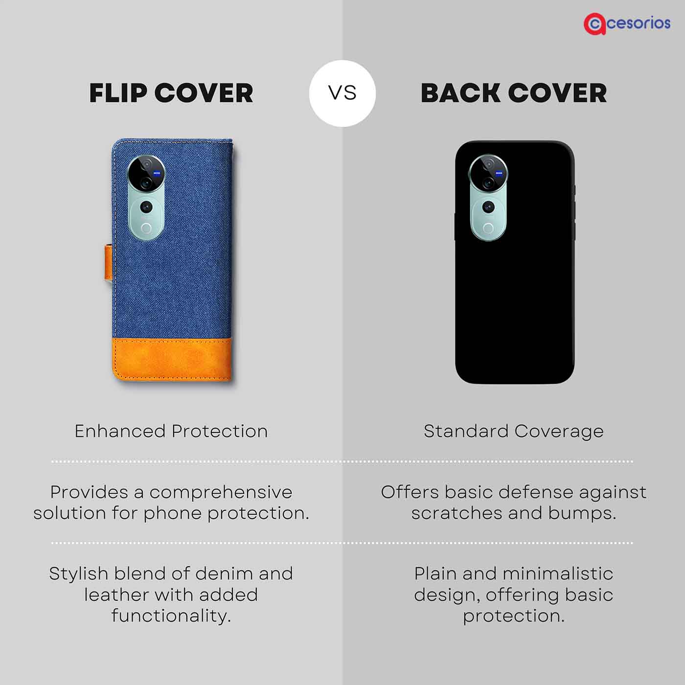 Accesorios Vivo V40 Pro denim flip cover – Blue – Image 8 #color_